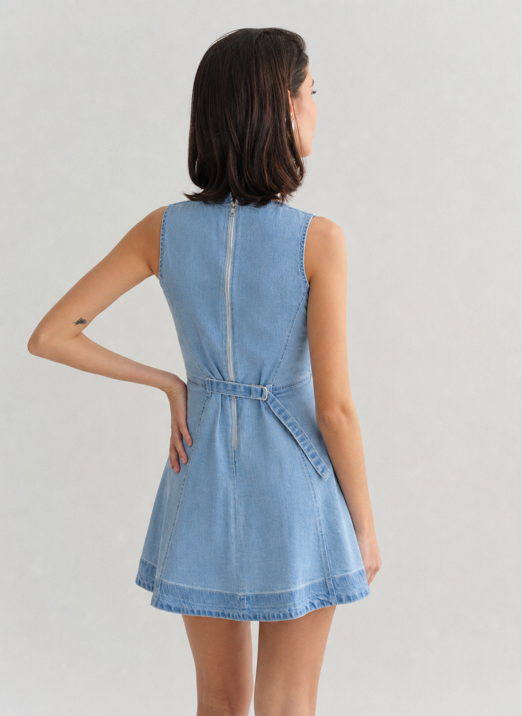 Button-up denim dress