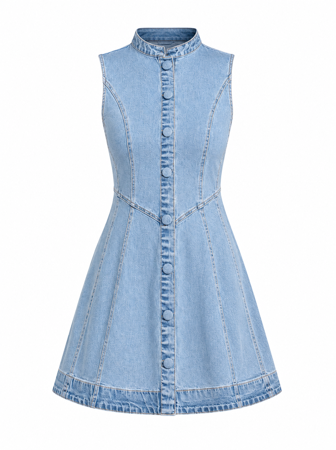 Button-up denim dress